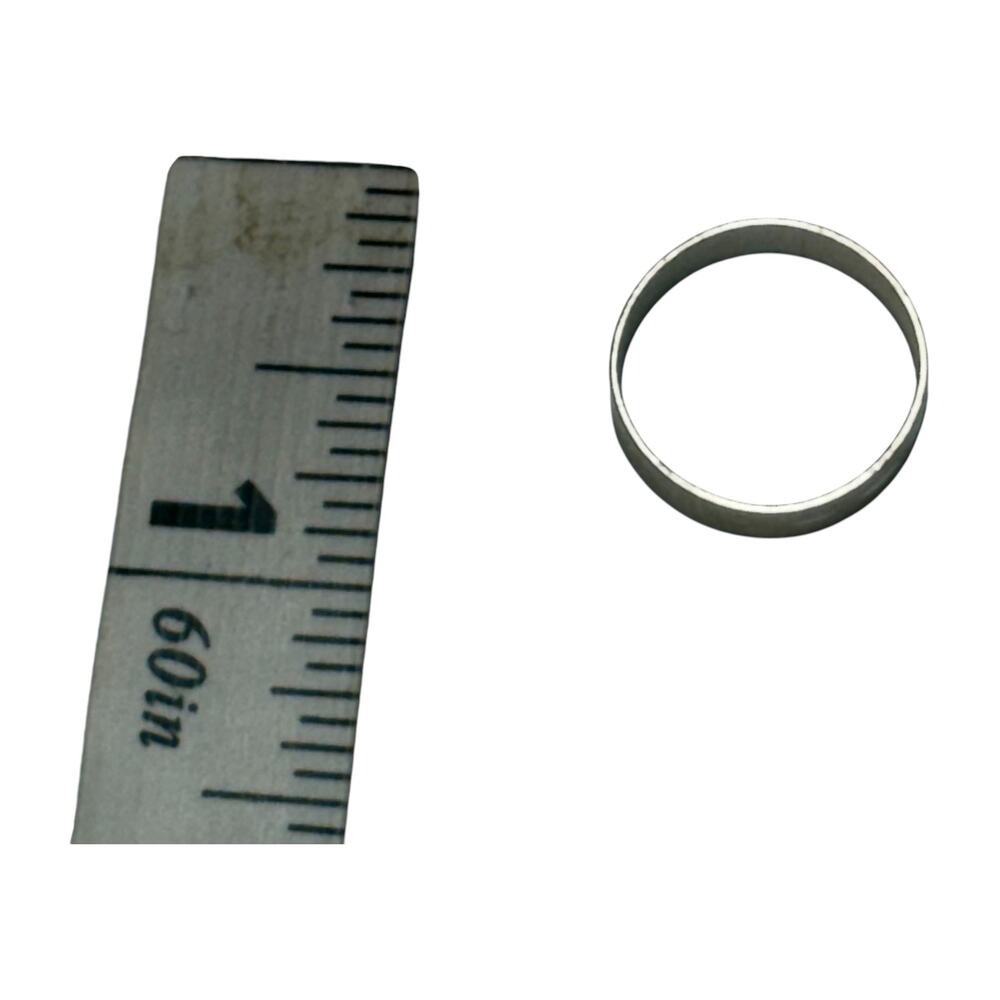 Silver Tone Wide Band Ring Size 6.5 Flat 5mm Fashion Stacking Unisex - Picture 4 of 6